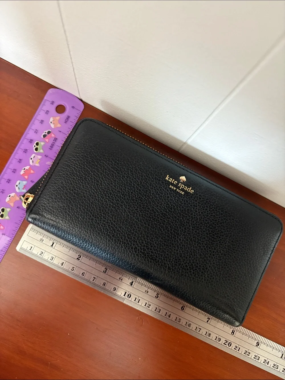 Kate Spade NY Laurel Way Neda Black soft Leather Zip Continental Wallet
